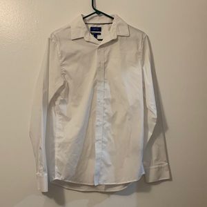 Womens Apt 9 button down small white long sleeve shirt blouse 19” pit to pit 27L